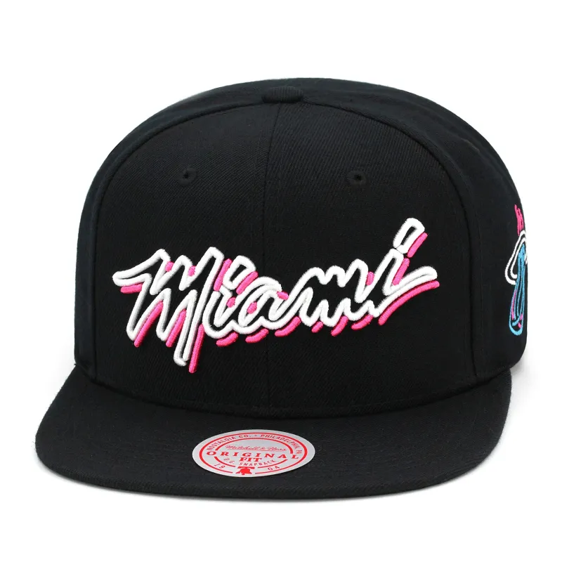 Mitchell & Ness Men's Nba Miami Heat Neon Vice Lights Snapback - 6Hssmo19313-Mheblck sold by Zulily