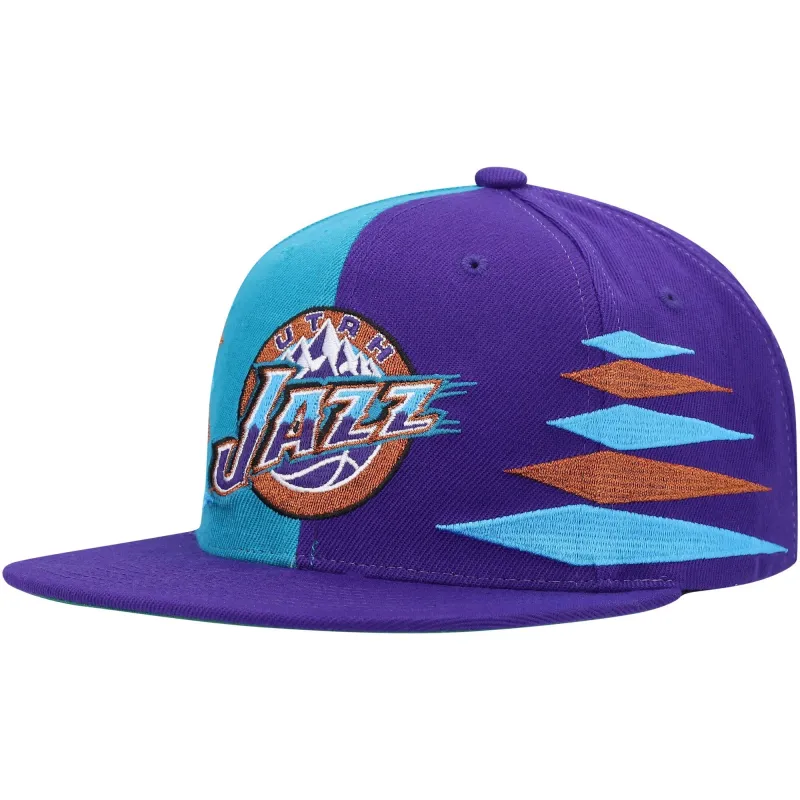 Mitchell & Ness Men's Nba Diamond Cut Snapback Hwc Jazz - Purple-Teal made by Mitchell & Ness