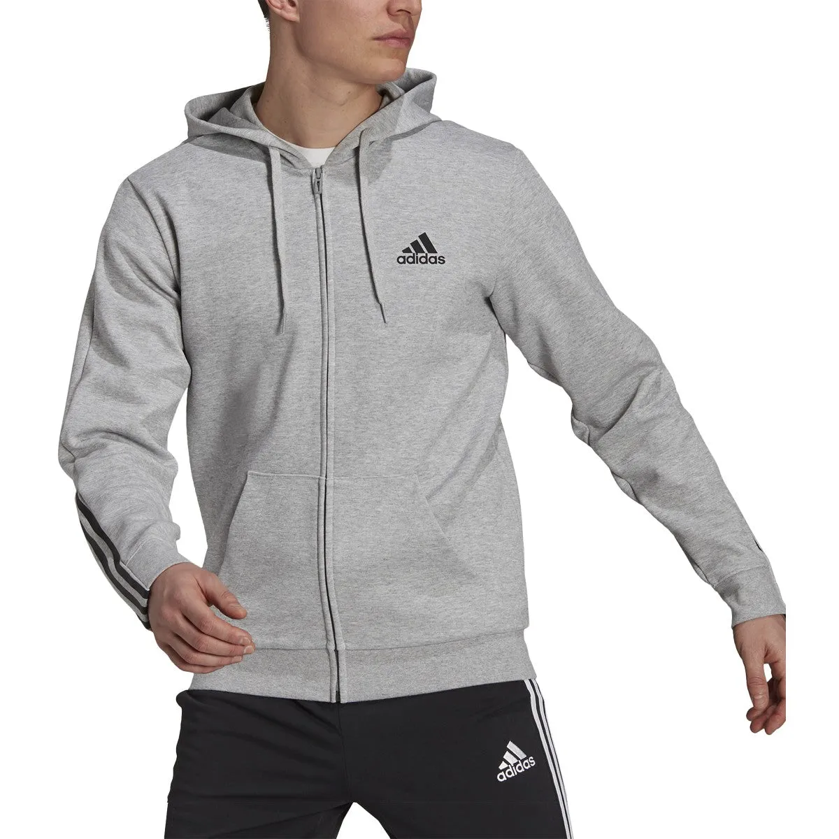 adidas Men's Essentials Doubleknit Cut 3-Stripes Full-Zip Hoodie - H12214 sold by Zulily