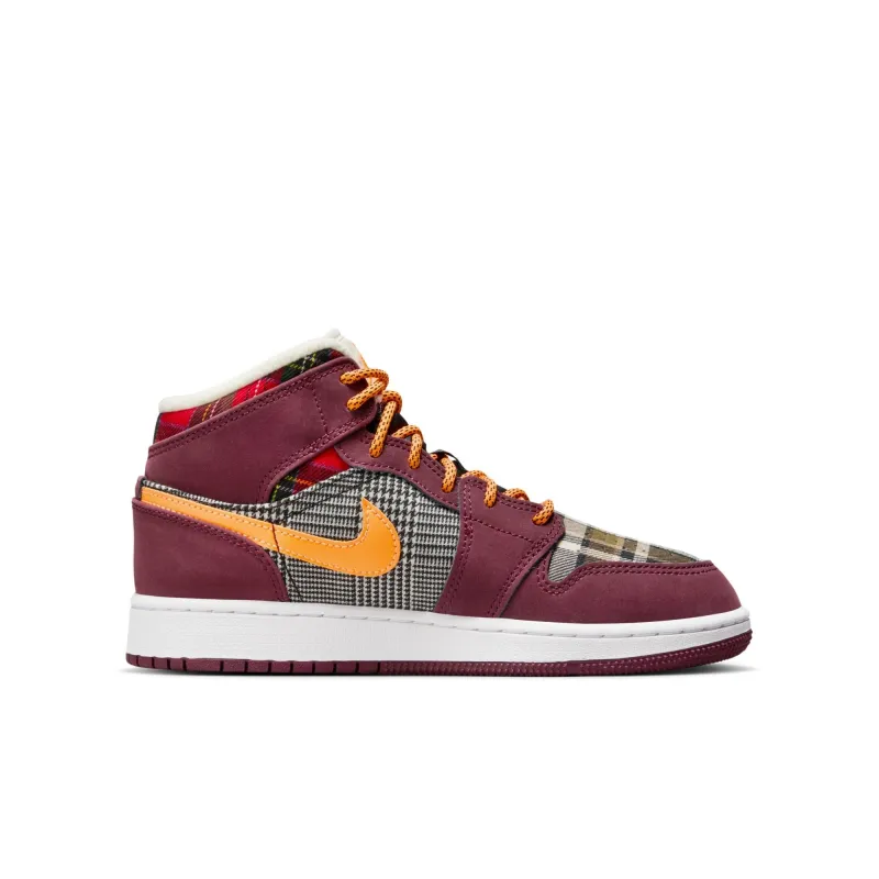 Air Jordan Grade School Retro 1 Mid SE Plaid (GS) Sneakers sold by Zulily