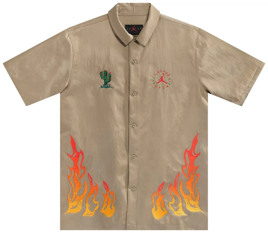 Air Jordan Men's X Travis Scott Cactus Jack Button Down Shirt - Cw3128-247 made by Zulily