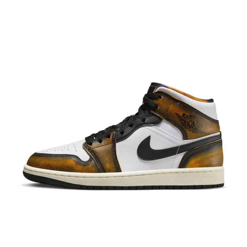 Air Jordan Men's Retro 1 Mid Se 'Orange Wear Away' - Dq8417-071 sold by Zulily
