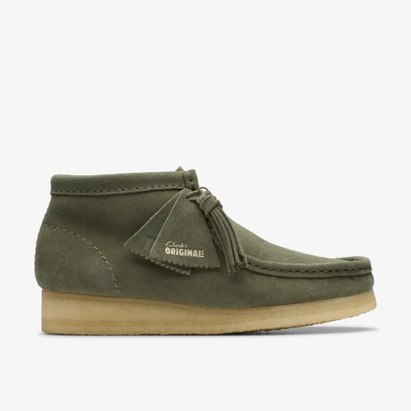 Clarks Women's Wallabee Boot Khaki/Green Suede sold by Zulily
