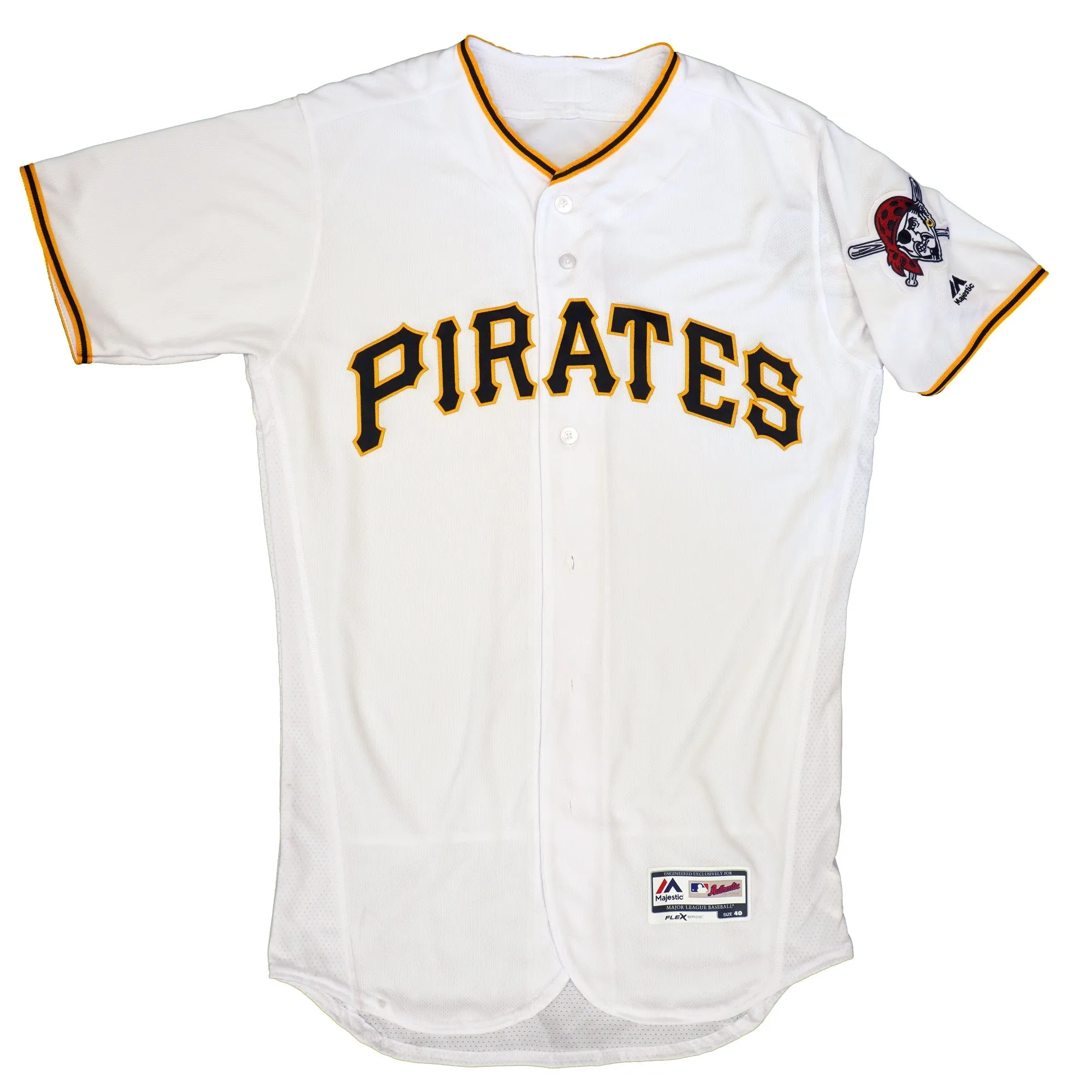 Majestic Men's Mlb Pittsburgh Pirates Authentic On Field Flex Base Jersey - Home White sold by Zulily