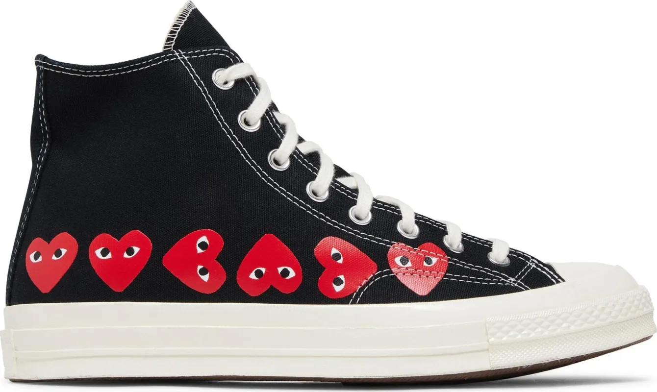 Converse Men's Chuck Taylor All Star 70 Hi 'Comme Des Garcons Play Multi-Heart Black' - A08147C made by Converse