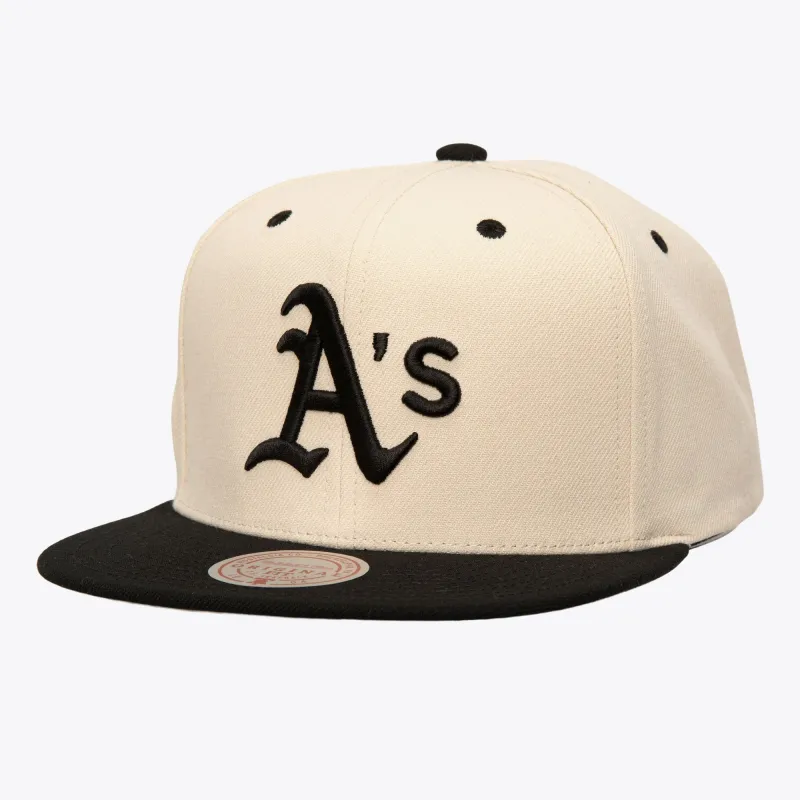 Mitchell & Ness Men's Mlb Evergreen Cream Black Snapback Athletics sold by Zulily