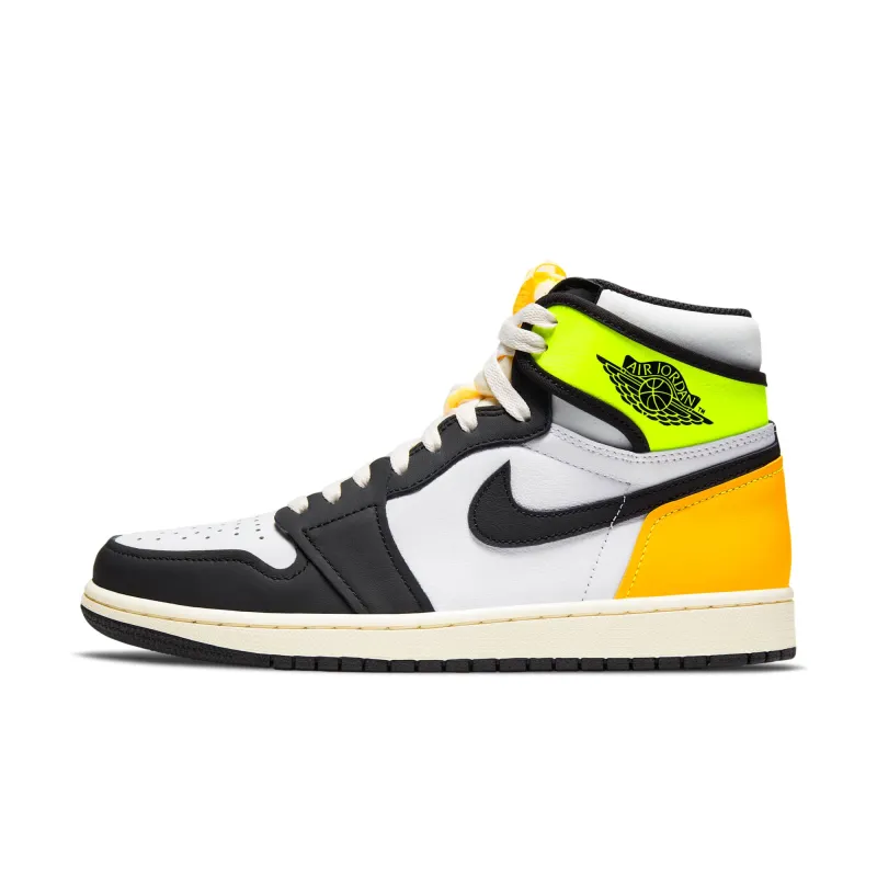 Air Jordan Men's Retro 1 High 'White Black Volt University Gold' - 555088-118 sold by Zulily