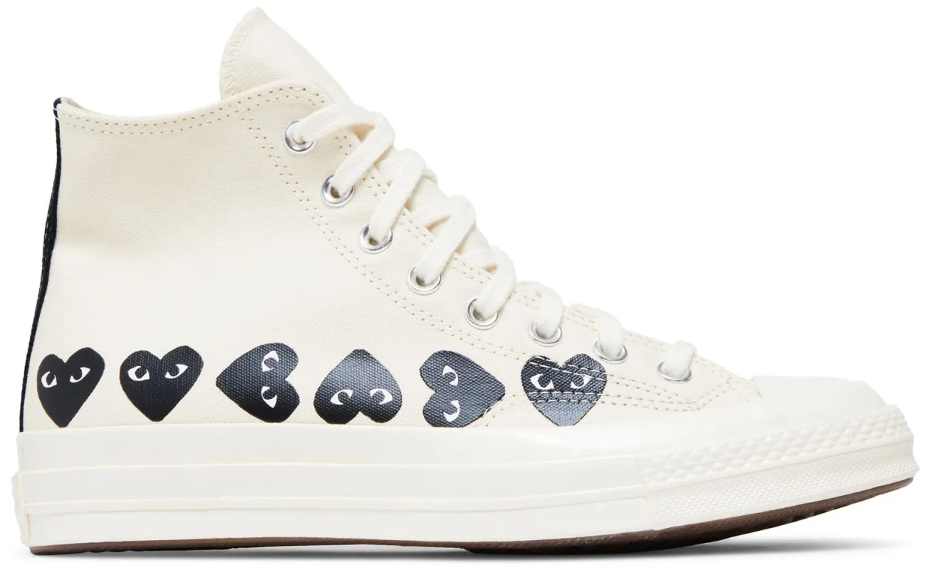 Converse Men's Chuck Taylor All Star 70 Hi 'Comme Des Garcons Play Multi-Heart Milk' - A08148C sold by Zulily