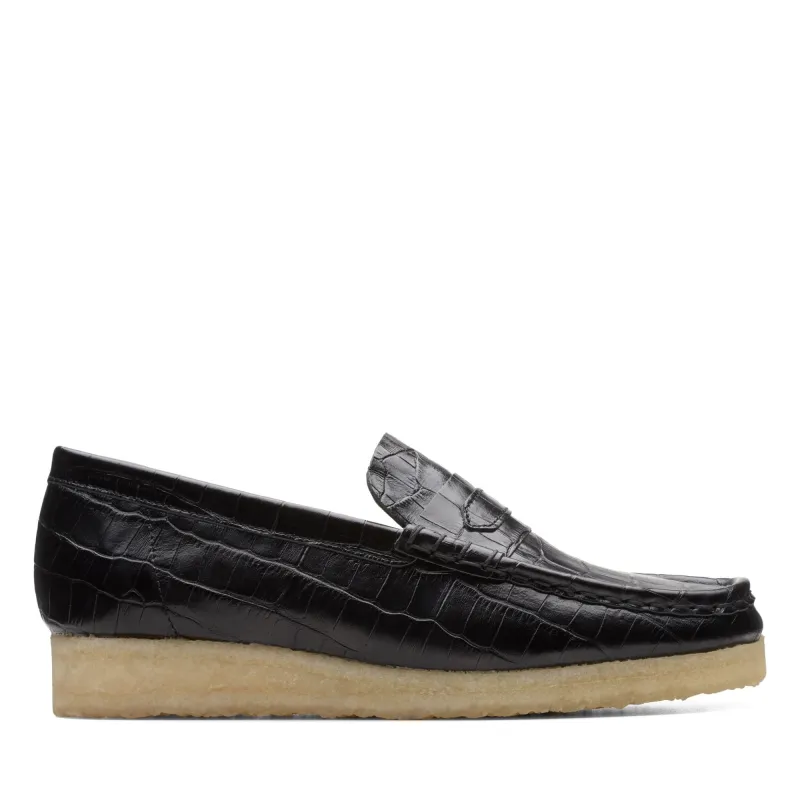 Clarks Women's Wallabeeloafer Black Croc sold by Zulily