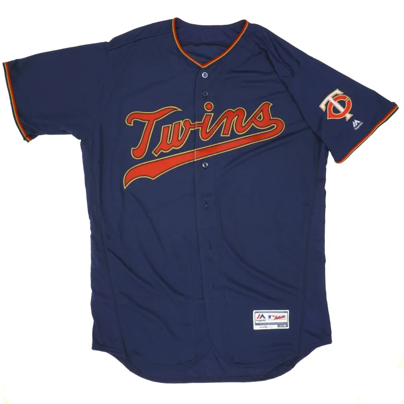Majestic Men's Mlb Minnesota Twins Authentic On Field Flex Base Jersey - Navy Alternate sold by Zulily