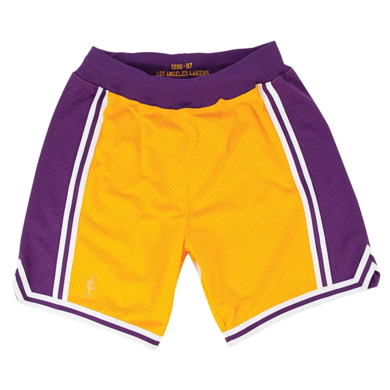 Mitchell & Ness Men's Nba Authentic Shorts Los Angeles Lakers Home 1996-97 sold by Zulily