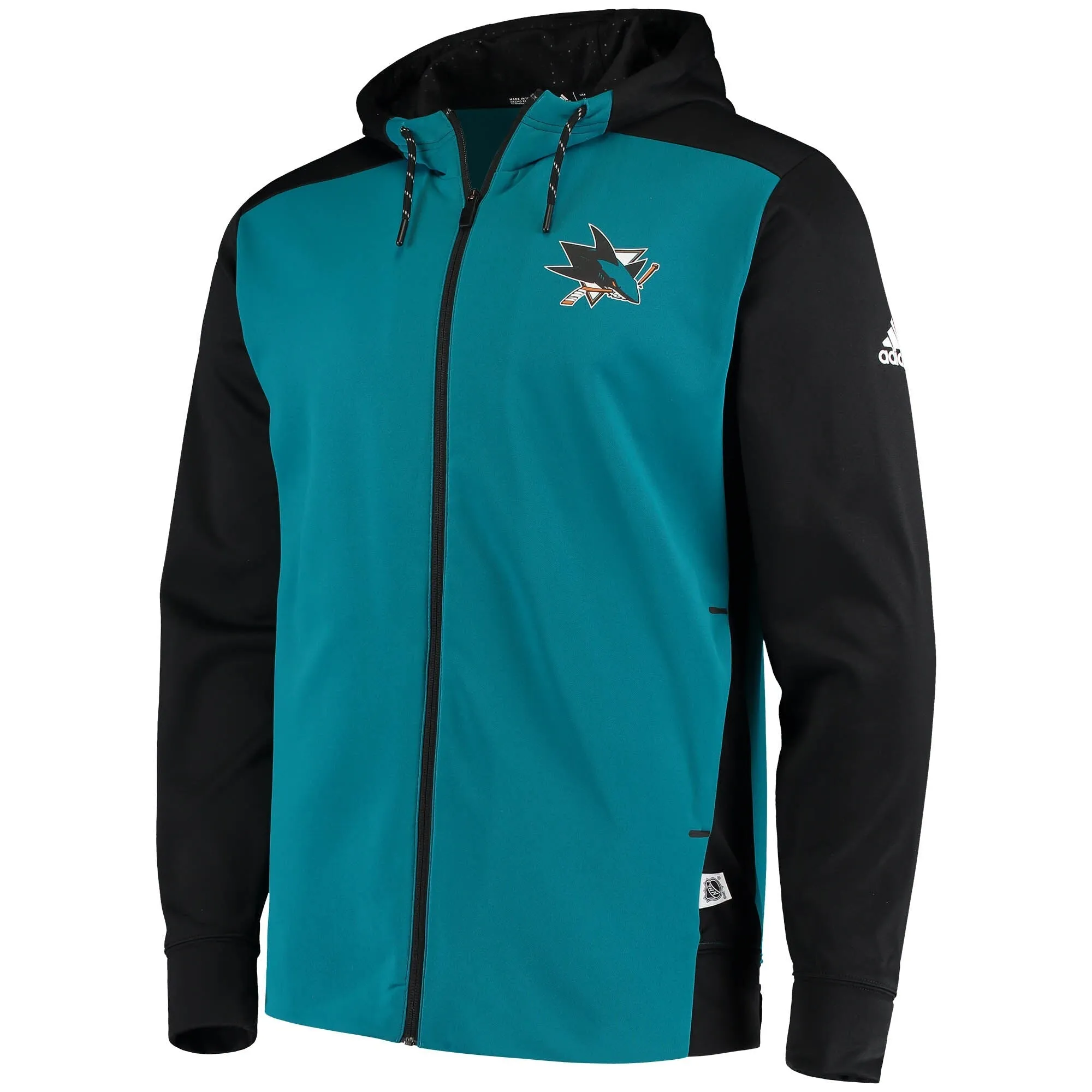 adidas Men's Nhl San Jose Sharks Full Zip Hoodie - Dn2838 sold by Zulily product image thumbnail 3