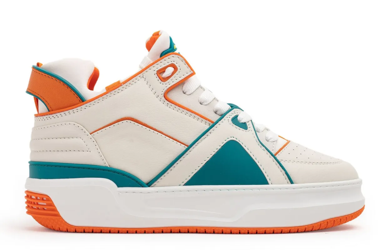 Just Don Men's Tennis Courtside Mid 'White Orange' - 31Jusq02-218550-Wot sold by Zulily