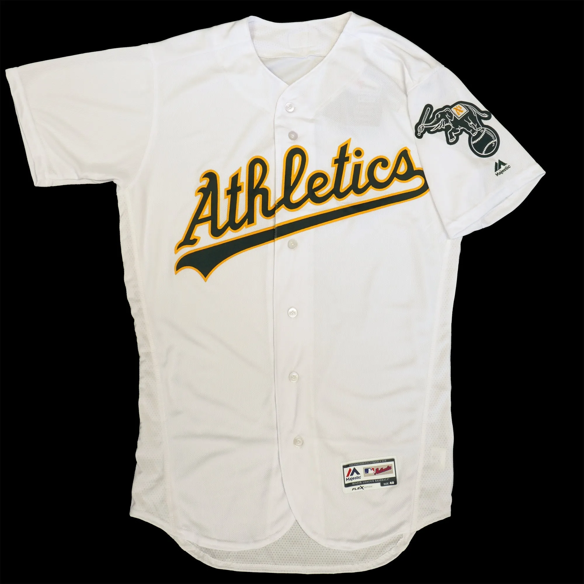 Majestic Men's Mlb Oakland Athletics Authentic On Field Flex Base Jersey - Home White sold by Zulily