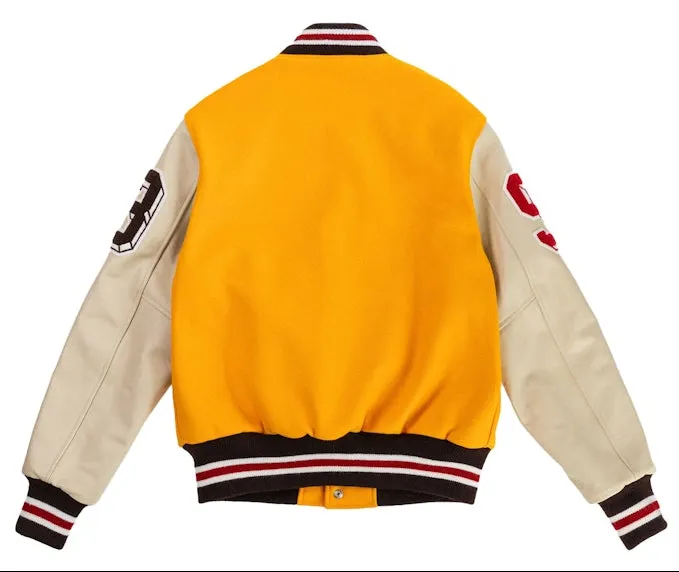 Eric Emanuel Men's Ee Varsity Letterman Wool/Leather Jacket Ss24 - Vjcorwoo-Yelred sold by Zulily product image thumbnail 2