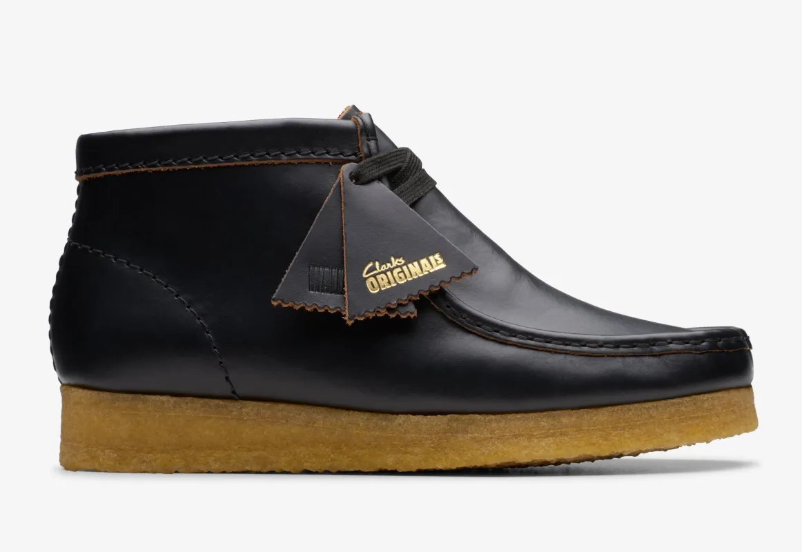Clarks Women's Wallabee Boot Black Smooth Leather - 26177715 sold by Zulily