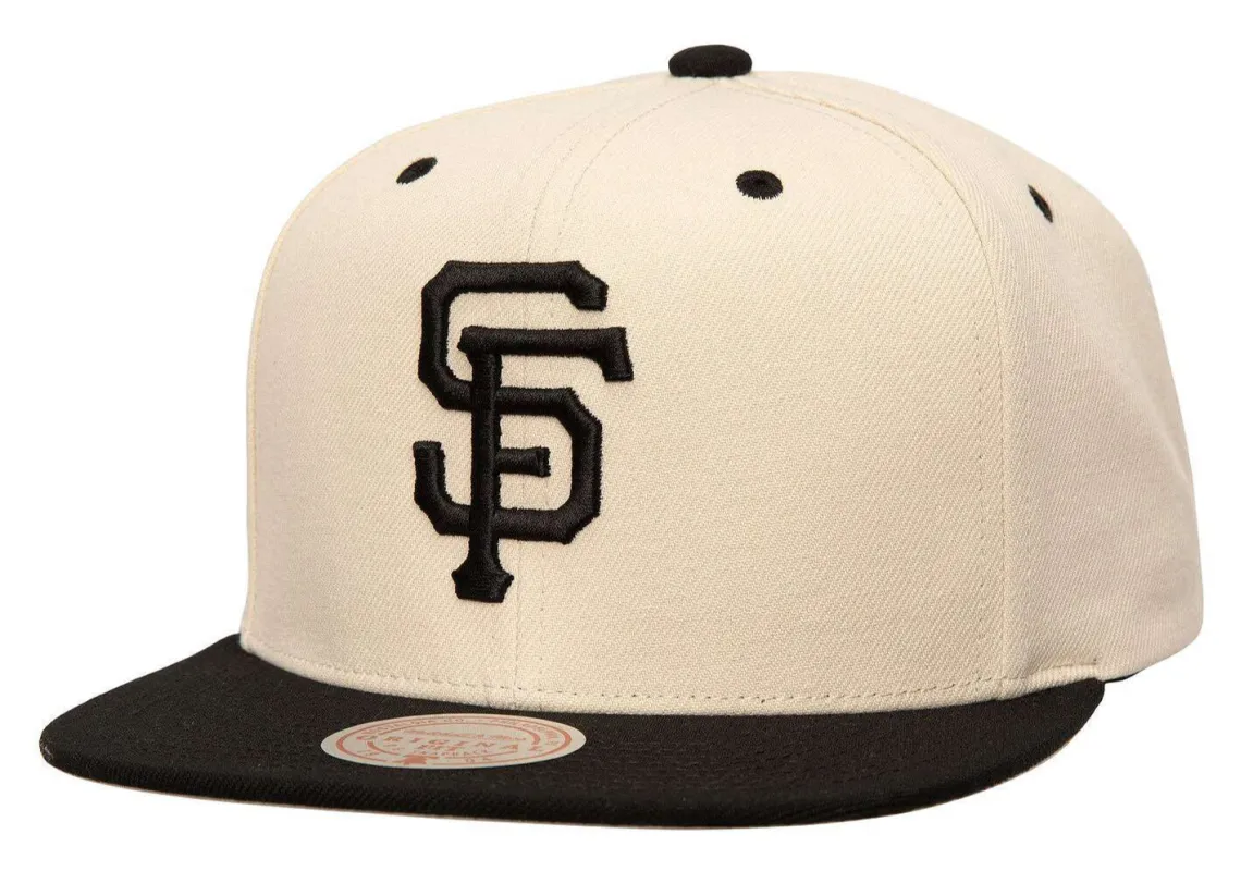 Mitchell & Ness Men's Mlb Evergreen Cream Black Snapback Giants - Hs9558-Sfgofwh sold by Zulily