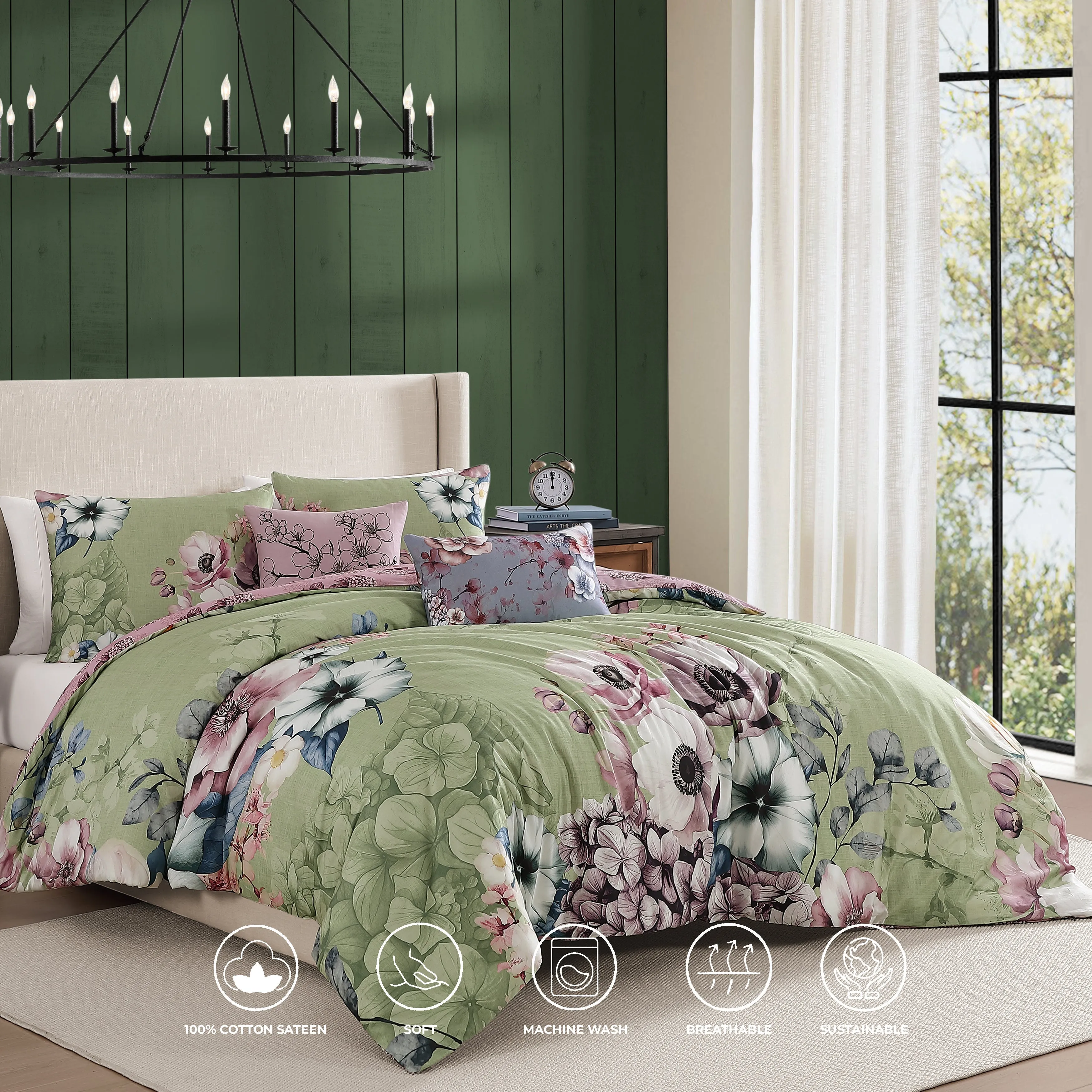Bebejan Lilac Cascade 5 Piece Reversible Comforter Set sold by Zulily product image thumbnail 2