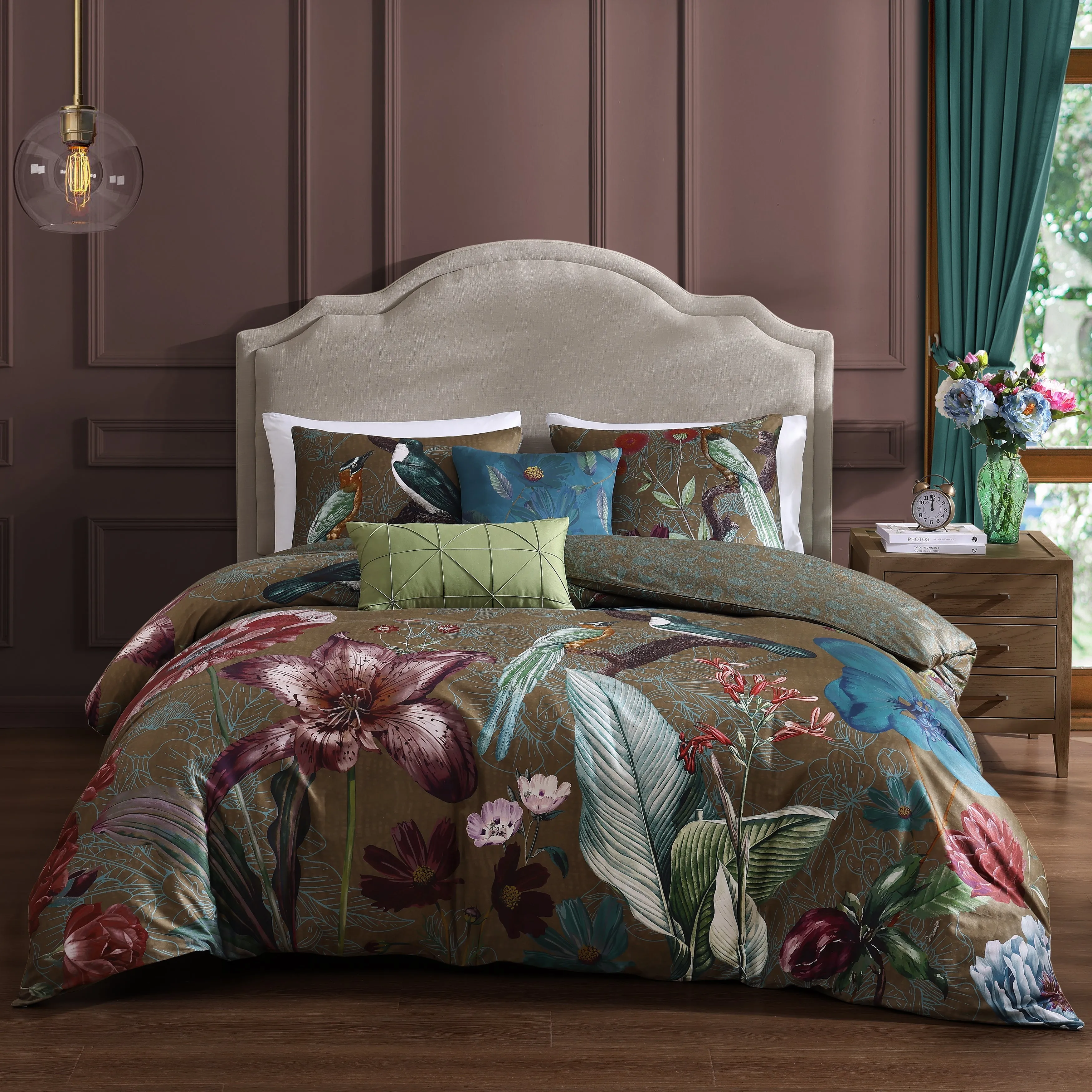 Bebejan Birds on Chocolate Brown 5 Piece Reversible Comforter Set sold by Zulily