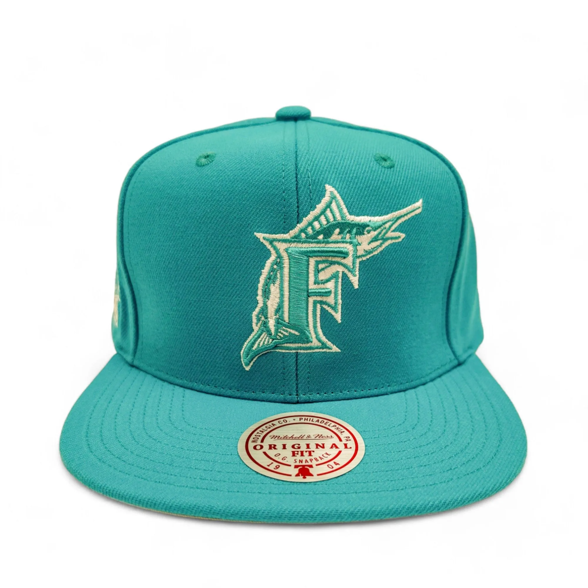 Mitchell & Ness Men's Mlb Back To Basics Snapback Coop Marlins - Teal sold by Zulily