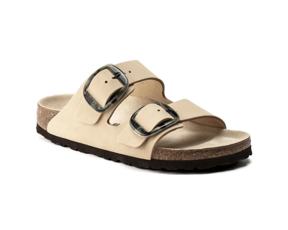 Birkenstock Arizona Big Buckle Nubuck Leather Almond Sandals sold by Zulily