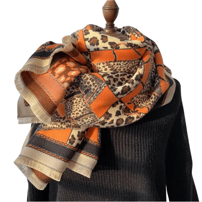 Luxurious Leopard Print Scarf in Orange sold by Zulily