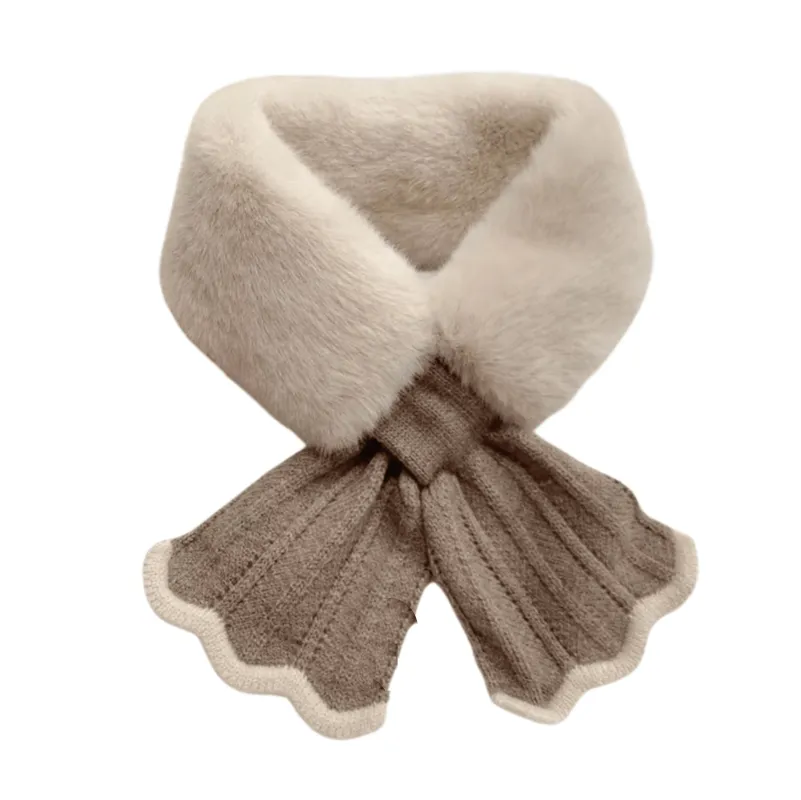 Chic Faux fur Collar Scarf in Beige and Greige sold by Zulily