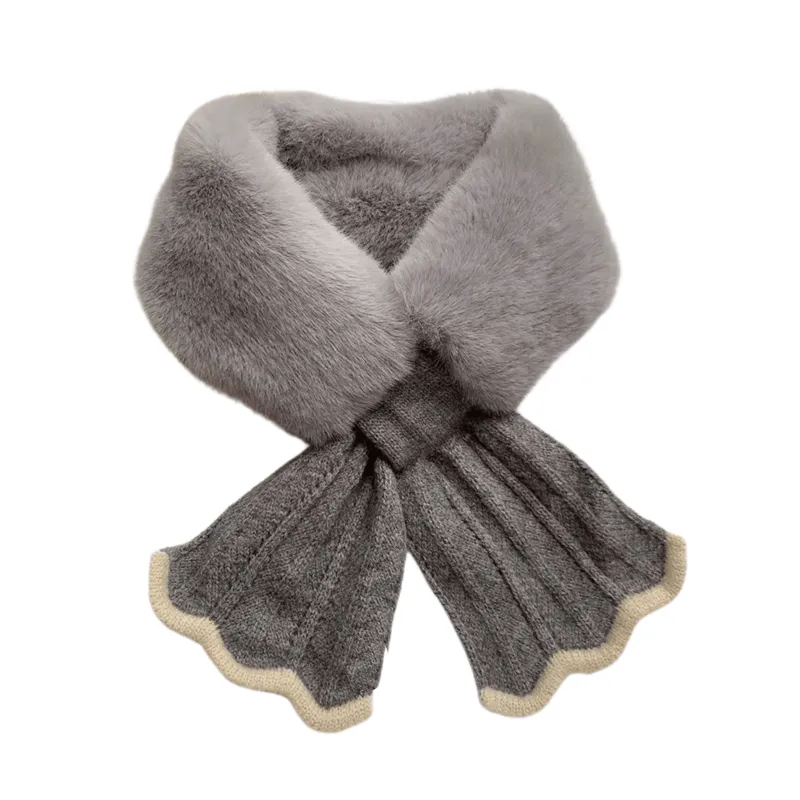 Chic Faux Imitation Fur Collar Scarf in Slate and Grey sold by Zulily