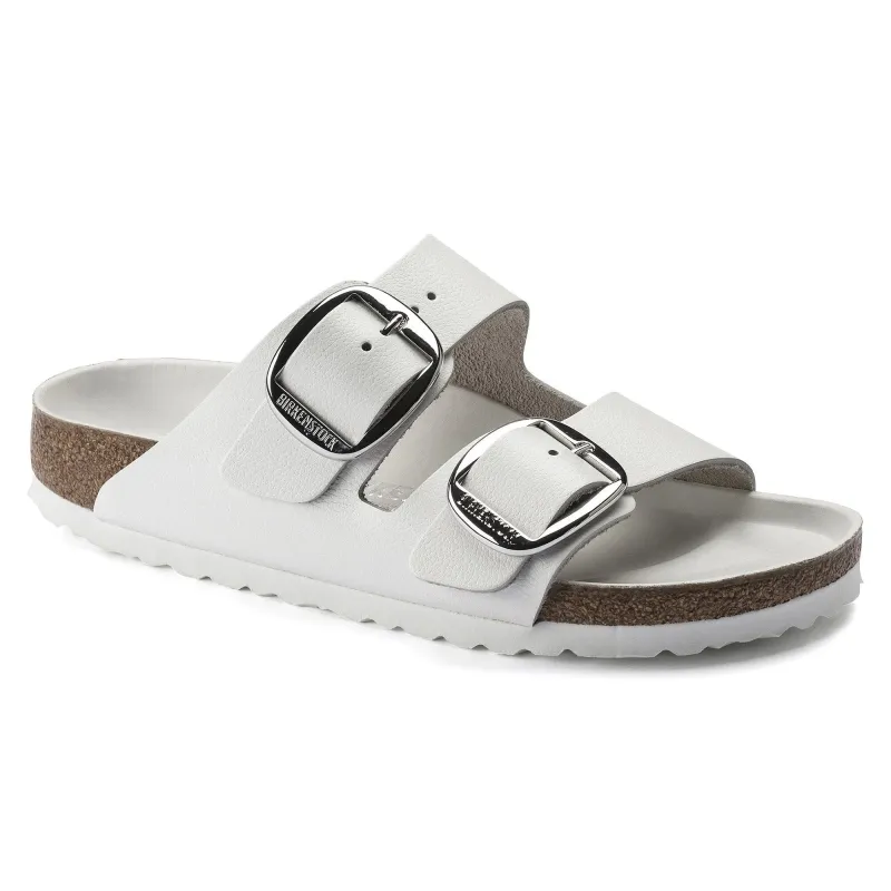 Birkenstock Arizona Big Buckle Natural Leather White Sandals sold by Zulily