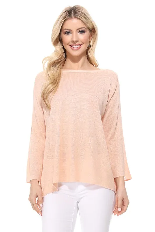 Shop Style & More Semi See-Through Boat Neck Hi-Low Knit Top sold by Zulily product image thumbnail 5