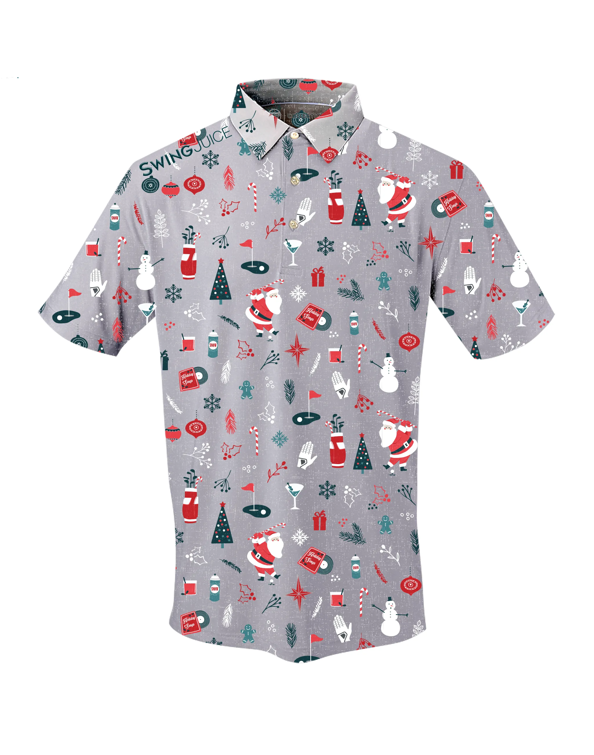 SwingJuice Golf Swingin' Retro Santa Men's Polo sold by Zulily product image thumbnail 4