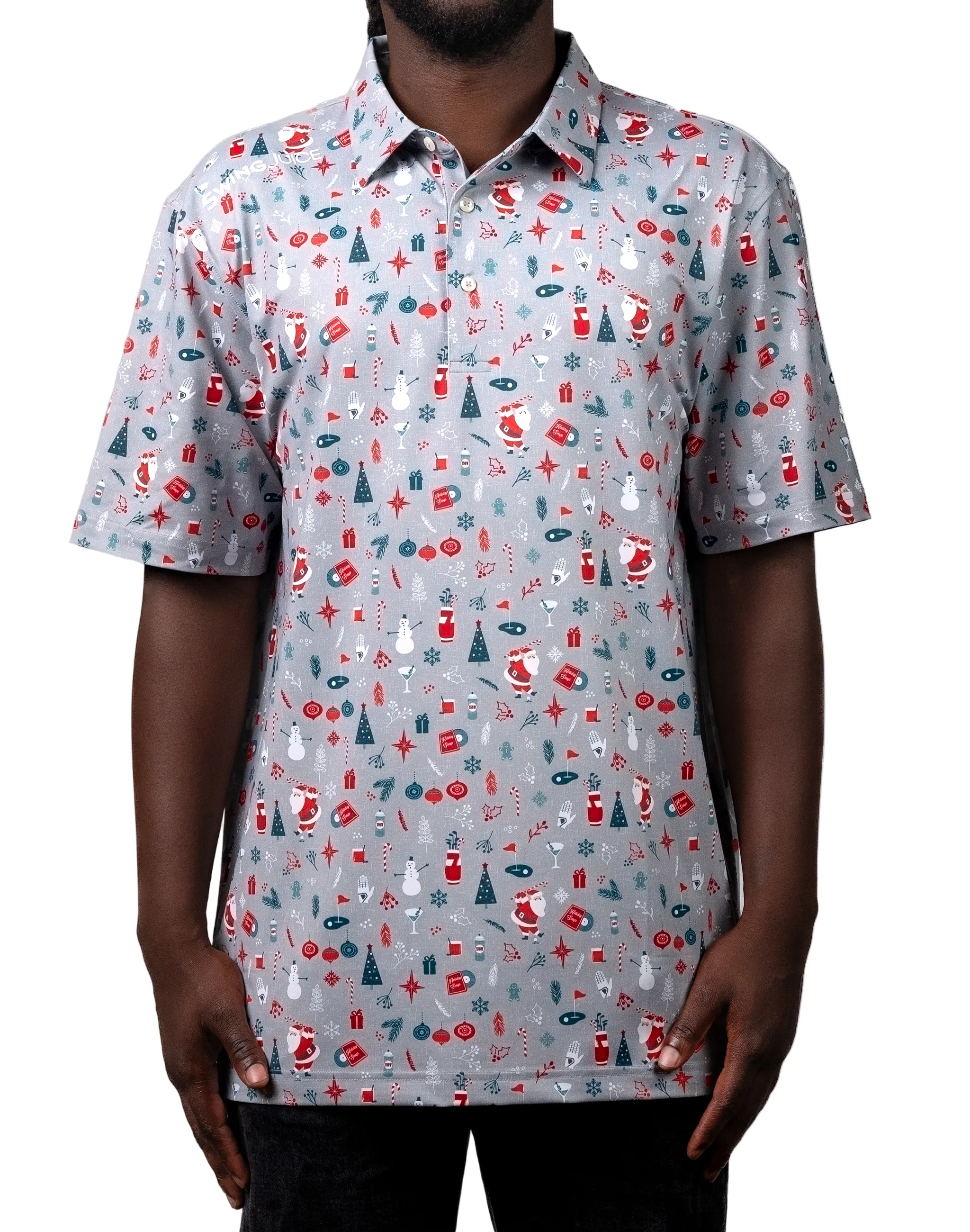 SwingJuice Golf Swingin' Retro Santa Men's Polo sold by Zulily
