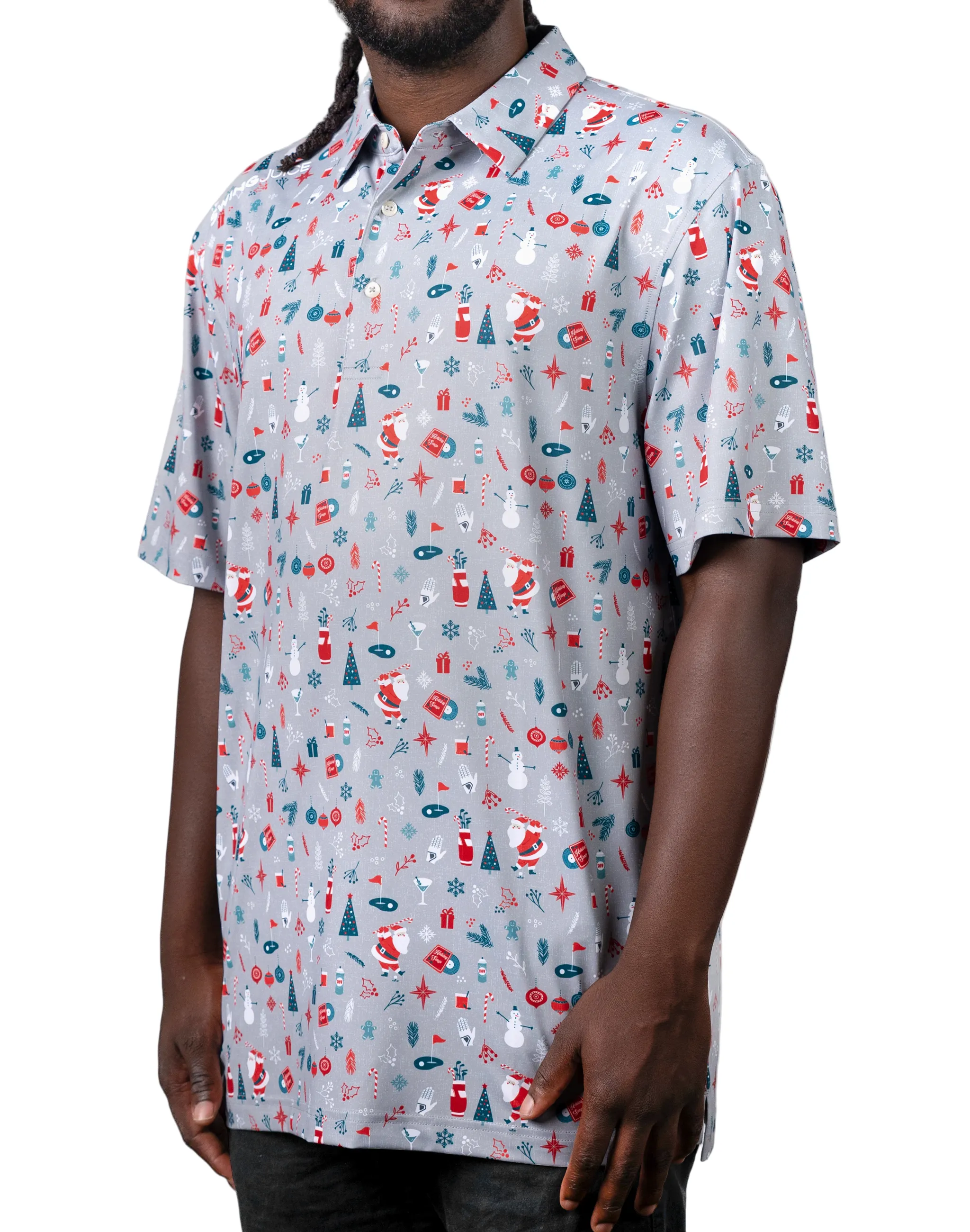 SwingJuice Golf Swingin' Retro Santa Men's Polo sold by Zulily product image thumbnail 2