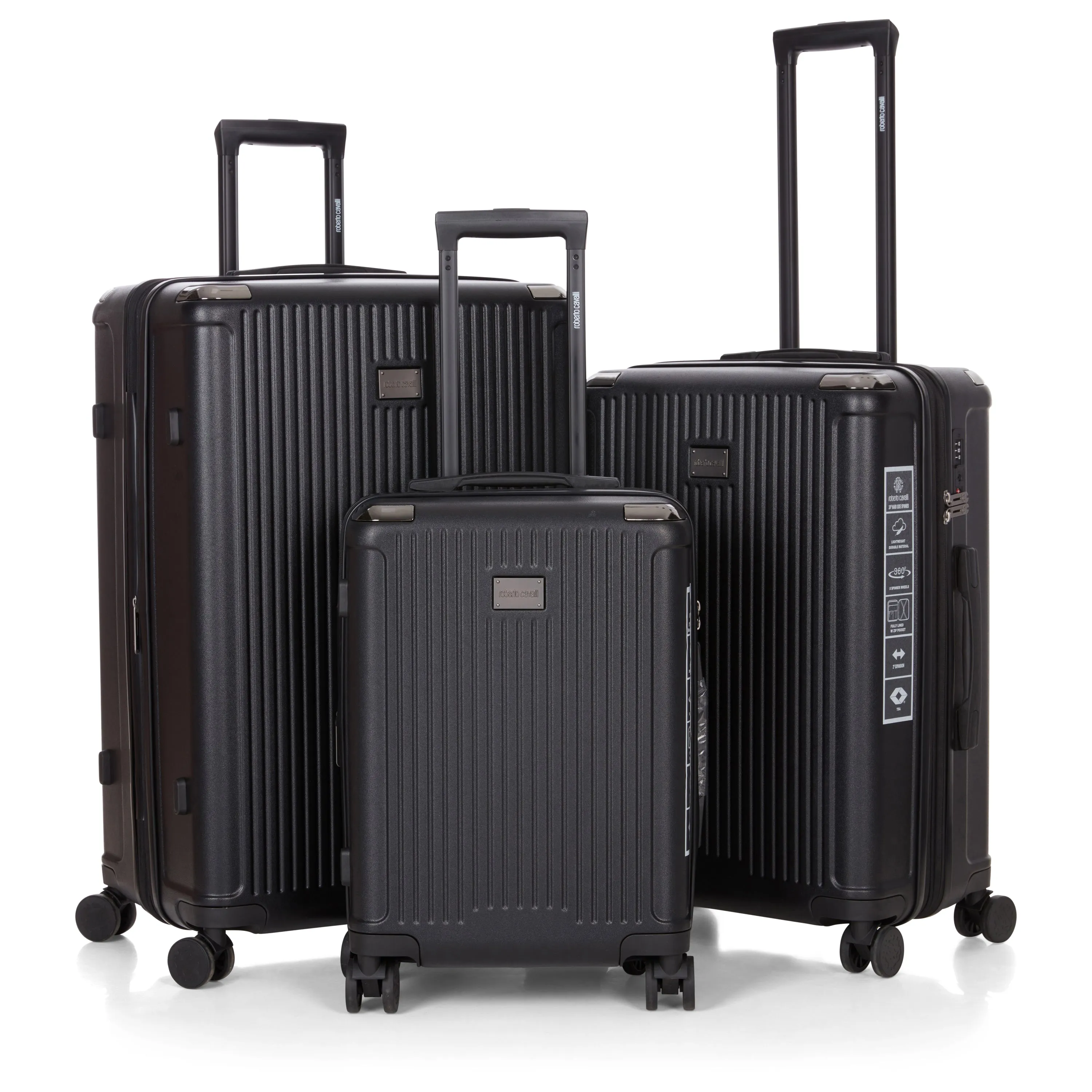 Roberto Cavalli 3 Piece Luggage Set with Expandable Hard Shell & 8 Spinner Wheels sold by Zulily product image thumbnail 2