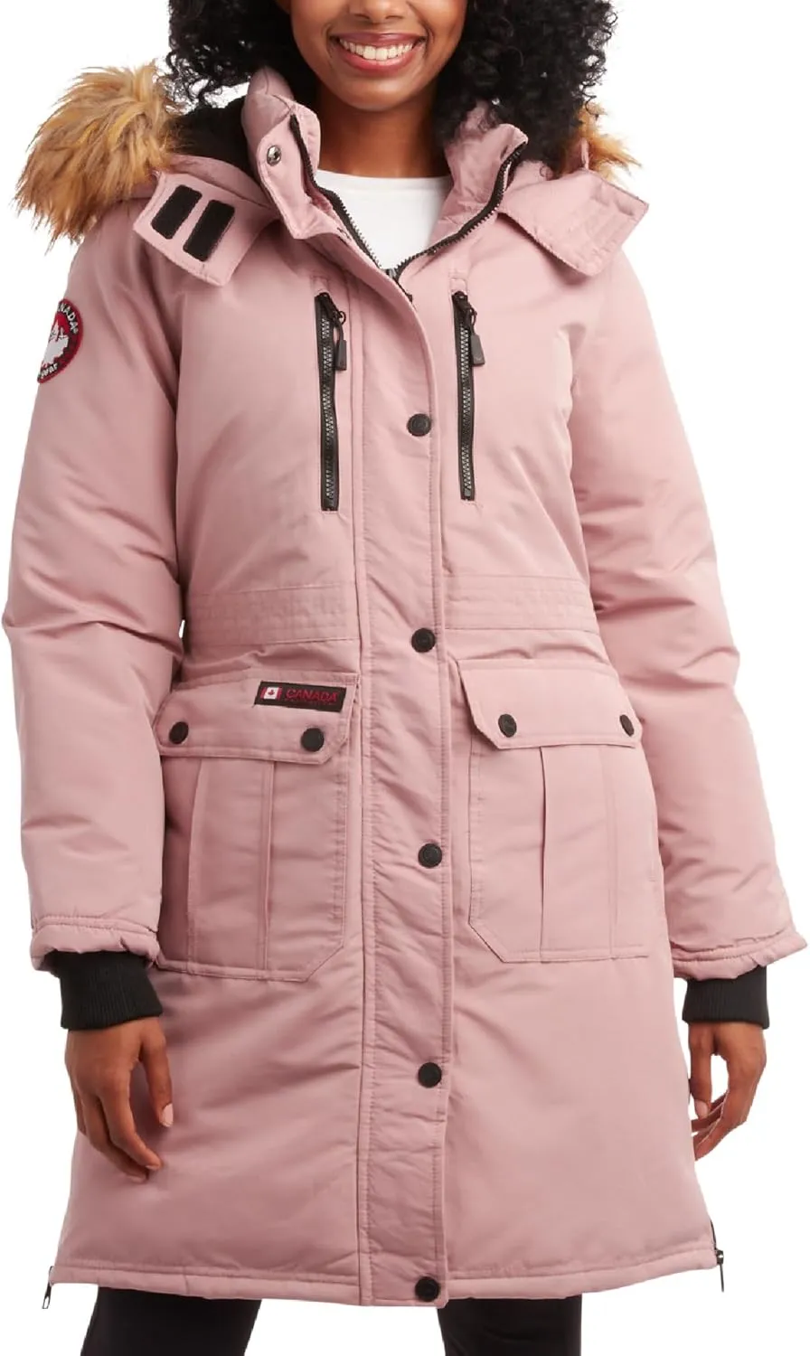 Canada Weather Gear Women's Long Winter Jacket with Removable Faux-Fur Hood sold by Zulily product image thumbnail 3