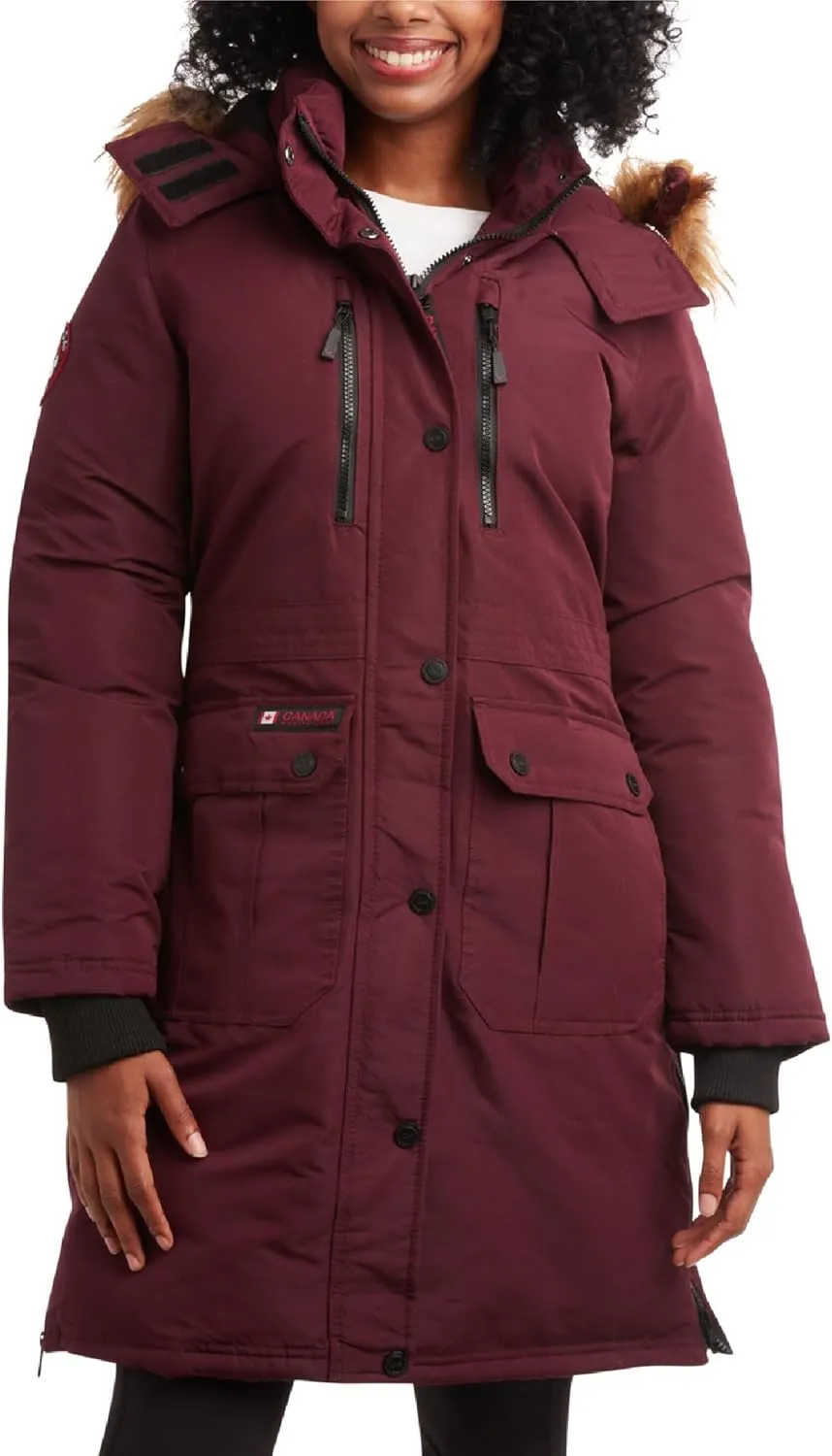 Canada Weather Gear Women's Long Winter Jacket with Removable Faux-Fur Hood sold by Zulily product image thumbnail 2