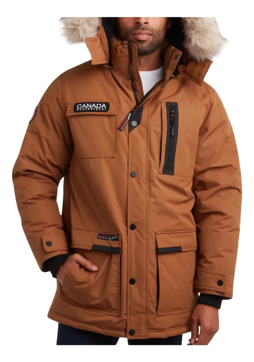 Canada Weather Gear Men's Heavyweight Fleece Parka with Faux Fur Hood sold by Zulily product image thumbnail 2