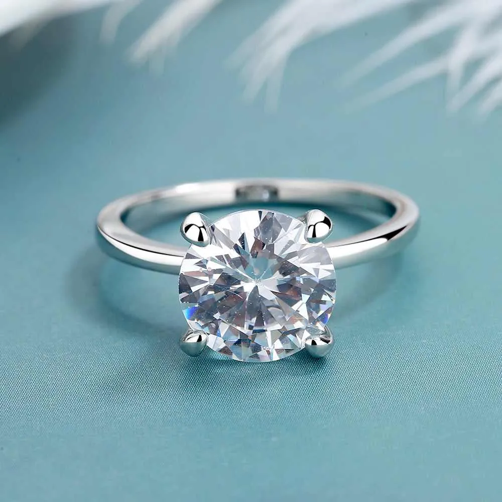 Amy and Annette Sterling Silver Round Prong-Set Ring with crystals from Swarovski Size 8 sold by Zulily