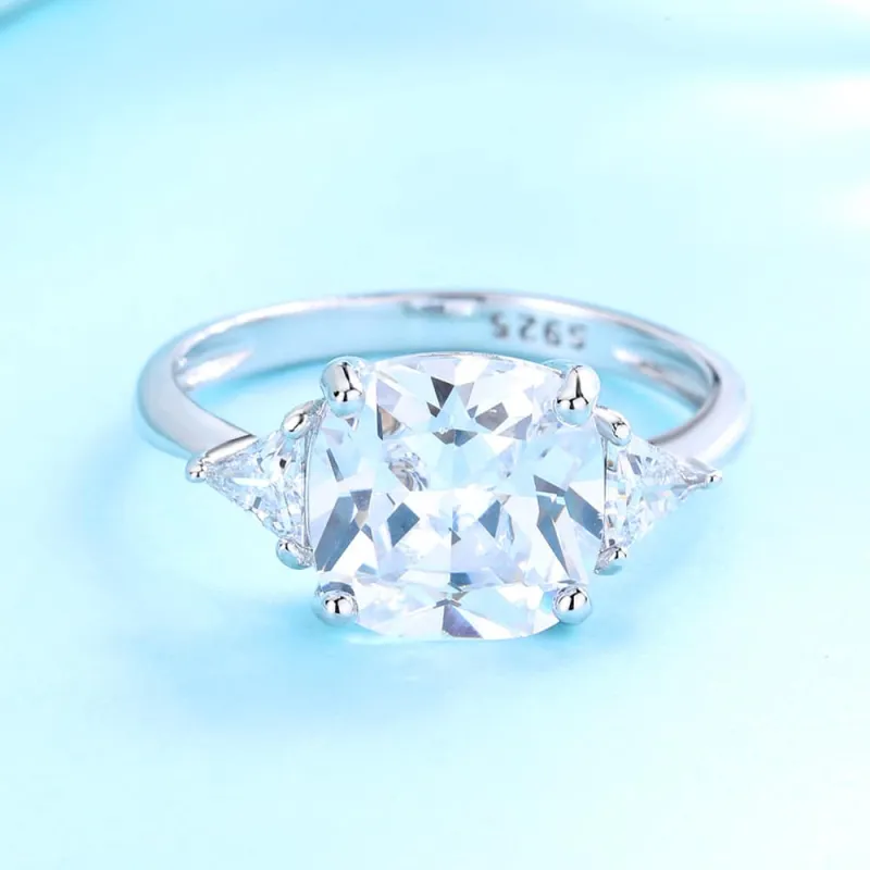 Amy and Annette Sterling Silver Triple-Stone Ring With Crystals from Swarovski Size 6 sold by Zulily