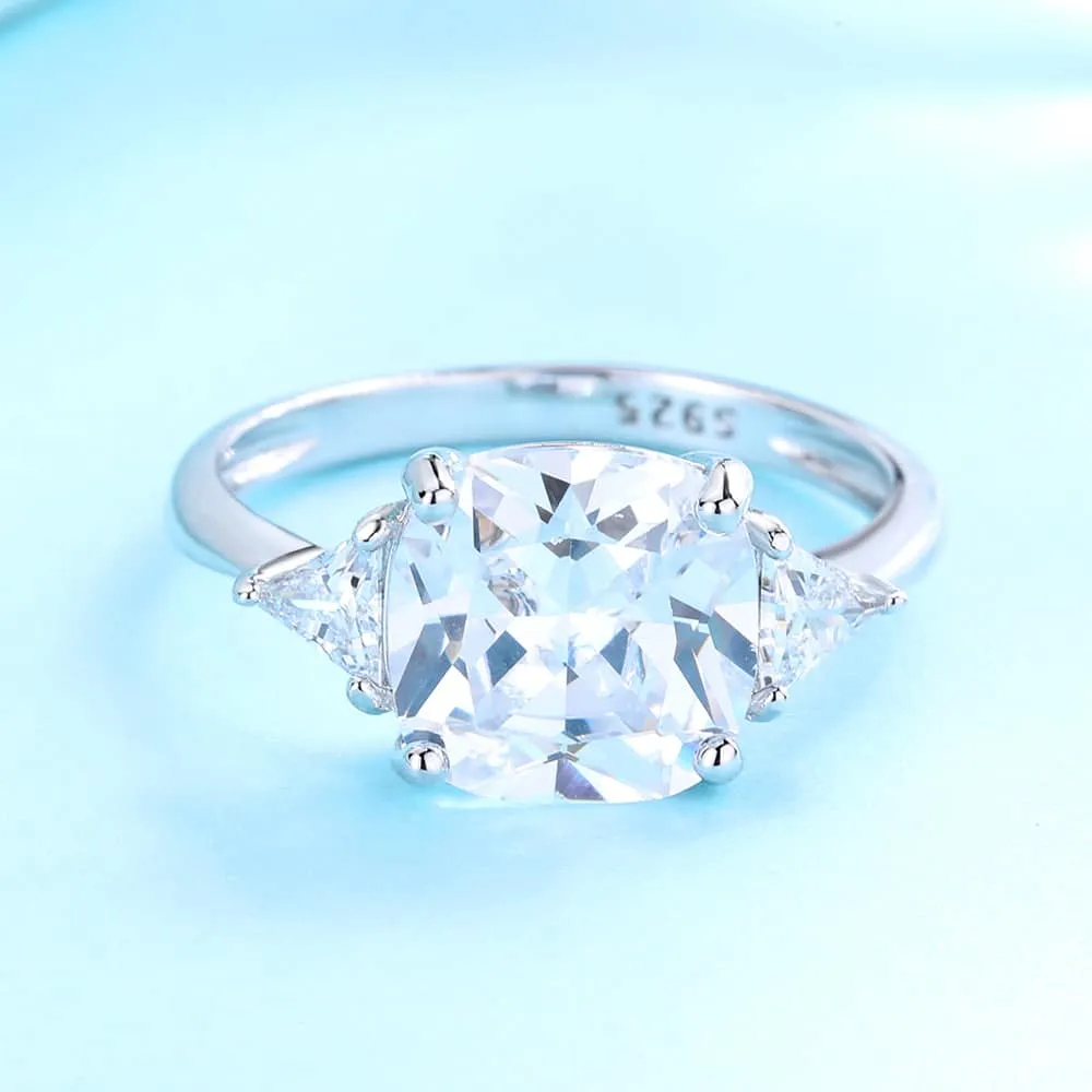 Amy and Annette Sterling Silver Triple-Stone Ring With Crystals from Swarovski Size 6 sold by Zulily