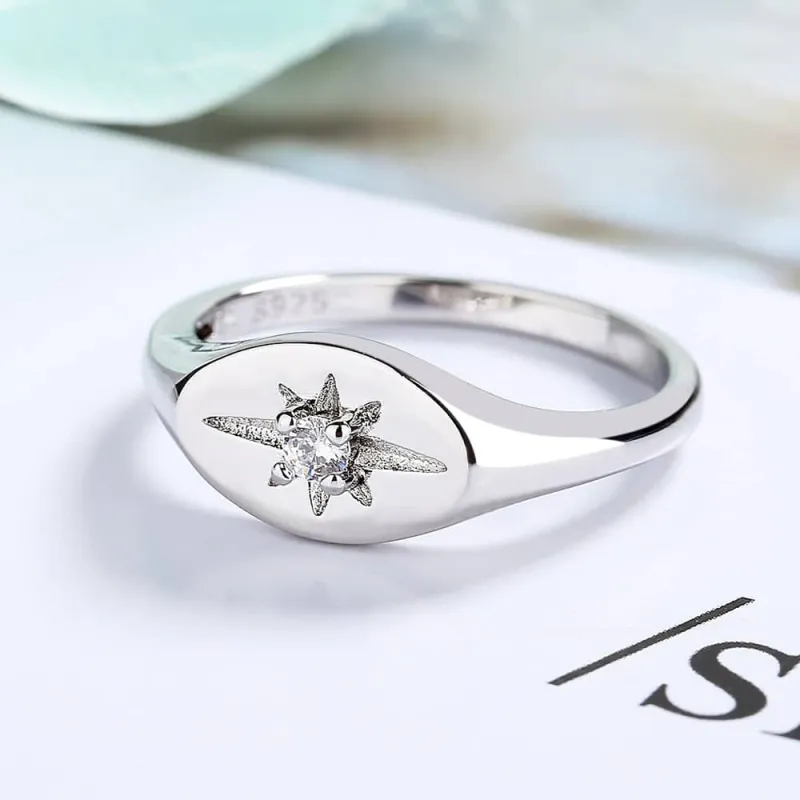 Amy and Annette Sterling Silver Starburst Ring with Preciosa Crystals Size 7 sold by Zulily