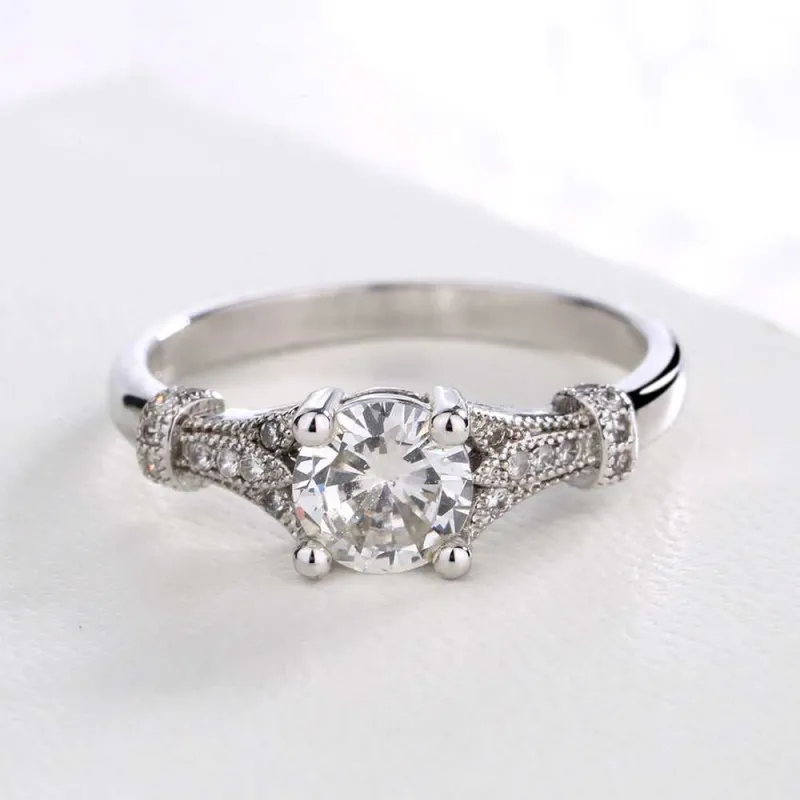 Amy and Annette Sterling Silver Vintage Engagement Ring with crystals from Swarovski 6 sold by Zulily