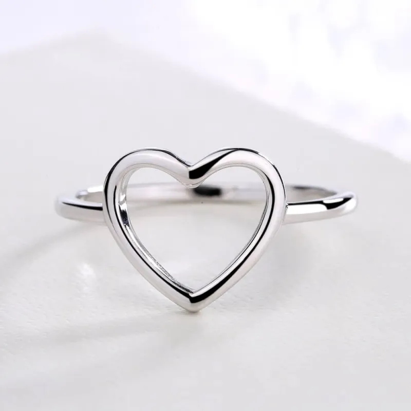 Amy and Annette Sterling Silver Open-Heart Ring 9 sold by Zulily