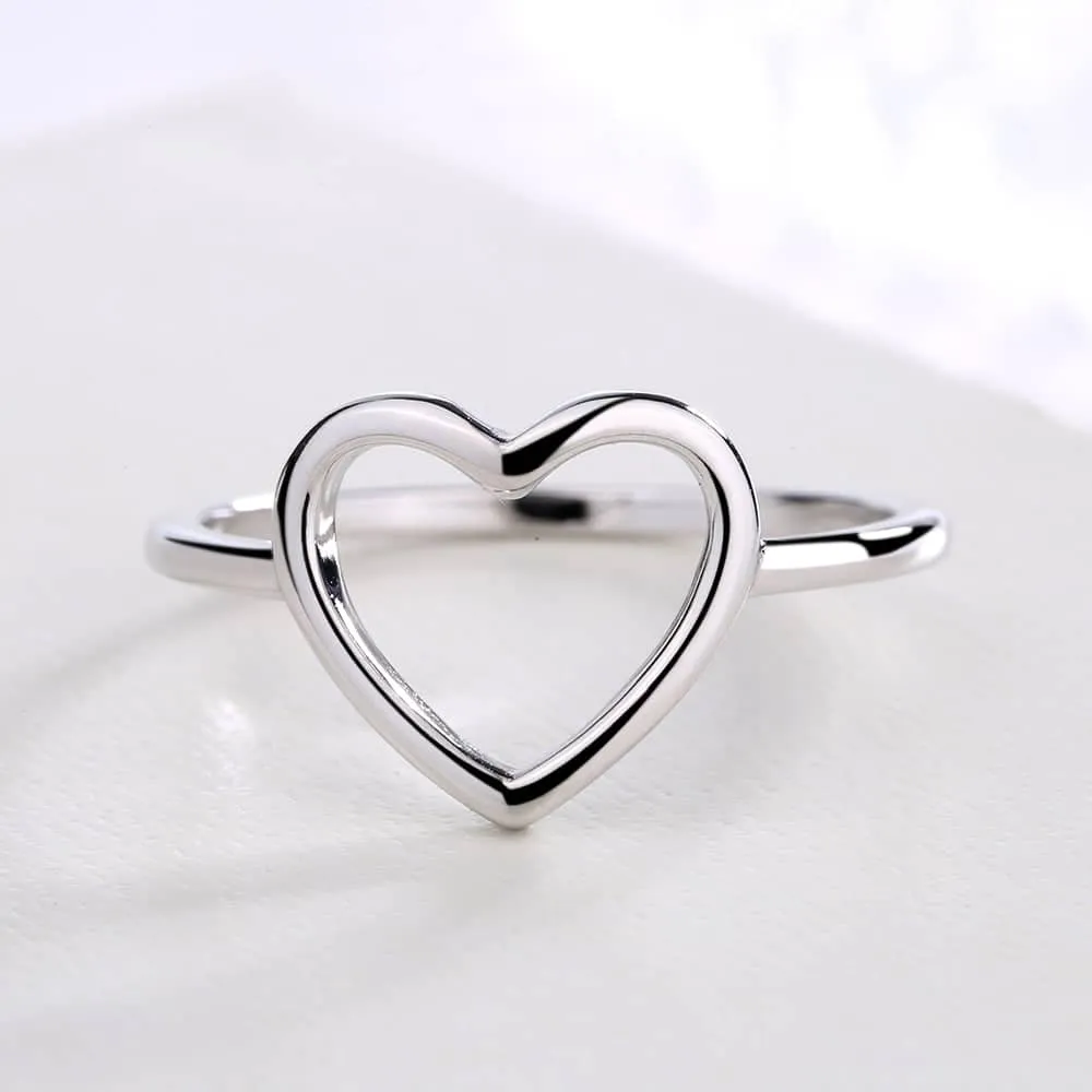 Amy and Annette Sterling Silver Open-Heart Ring 9 sold by Zulily