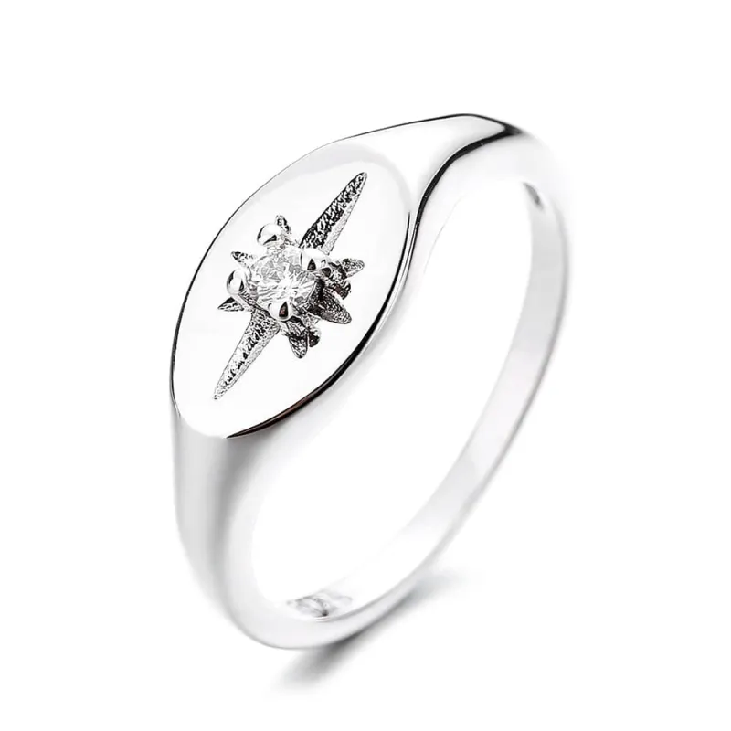 Amy and Annette Sterling Silver Starburst Ring with Preciosa Crystals Size 6 sold by Zulily