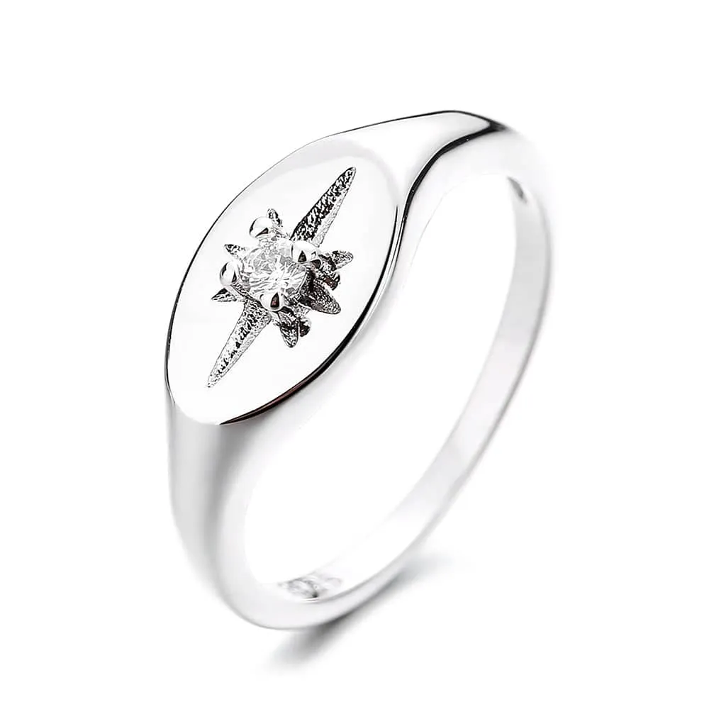 Amy and Annette Sterling Silver Starburst Ring with Preciosa Crystals Size 6 sold by Zulily