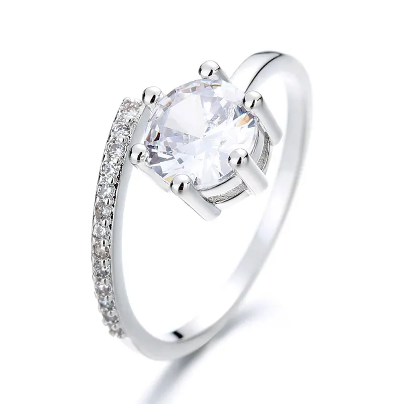 Amy and Annette Sterling Silver Overlap Adjustable Ring with crystals from Swarovski sold by Zulily