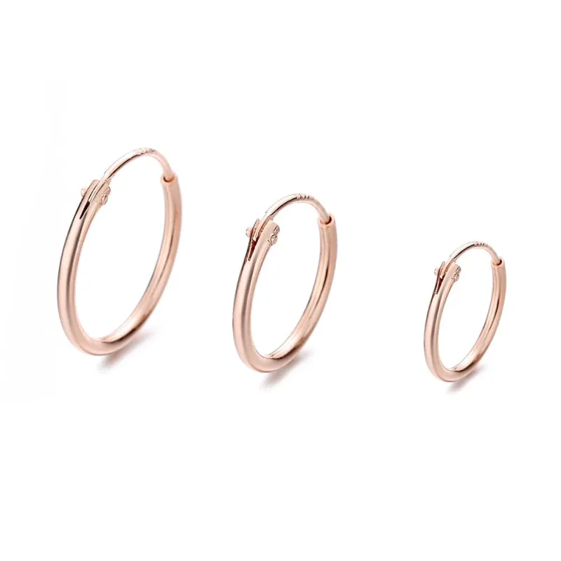 Amy and Annette 14K Rose Gold over Sterling Silver Hoop Earrings Set of 3 Sizes (6 pieces) sold by Zulily