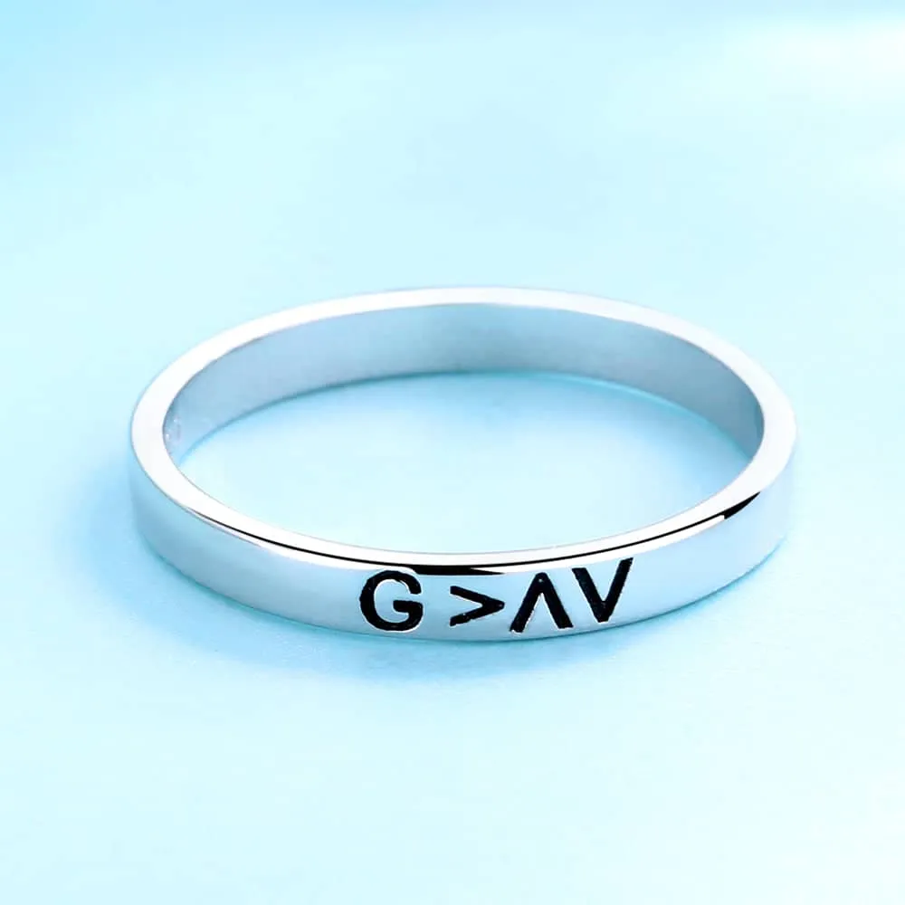 Amy and Annette Sterling Silver 'God Is Greater' Ring 6 sold by Zulily
