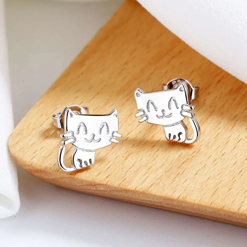 Amy and Annette 14K Gold over Sterling Silver Cat Earrings sold by Zulily